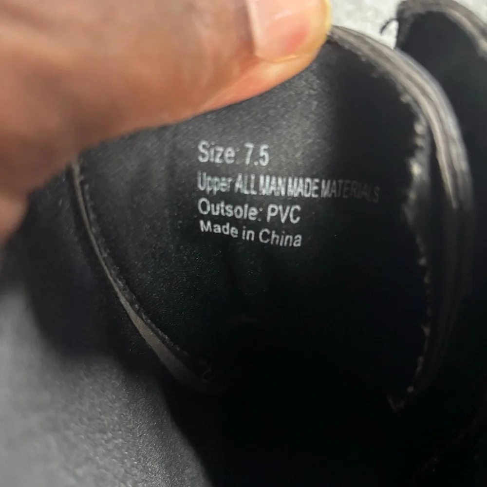 Olivia Miller Combat Boots Size 7.5 Black Zipper Closure with Buckle Side Zipper - Picture 6 of 10